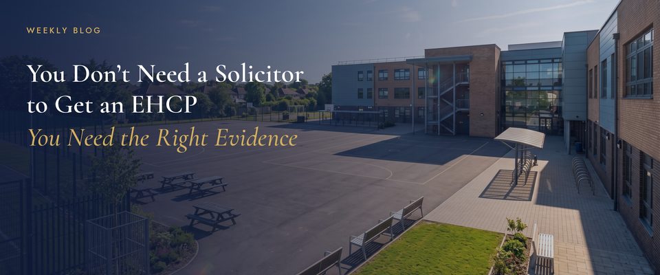 A secondary school playground and building on a sunny day