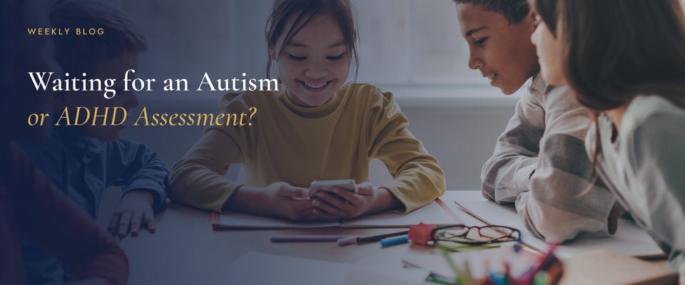 A group of children talking together at a table — waiting for an autism or ADHD assessment